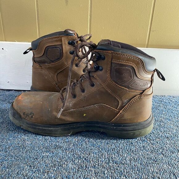 Brahma men 9.5 steel toe tie up lace work boots - Picture 2 of 12